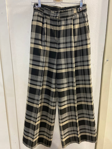 PANTALONE MISS MISS TGM QUADRI GRIGIO/NERO