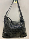 BORSA GUESS VERNICE GRIGIO LOGATO NERO