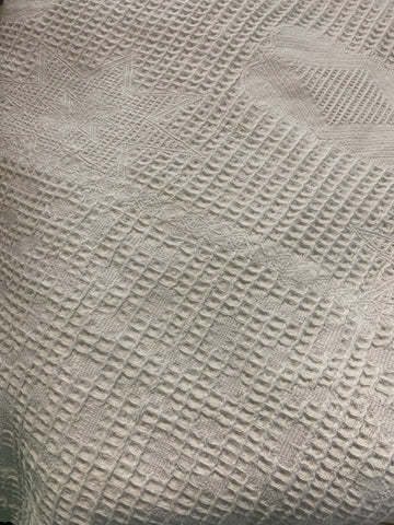 COPRILETTO L240X225CM IN COTONE BIANCO RICAMATO