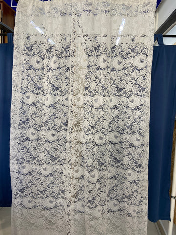 COPPIA TENDE L140X280CM TRAFORATO A FIORI BIANCO