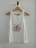 CANOTTA l'OFFICINA DELLA MODA TG.L BIANCO C/STRASS