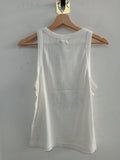 CANOTTA l'OFFICINA DELLA MODA TG.L BIANCO C/STRASS