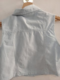 CANOTTA GILET CORTO TGS AZZURRO POLVERE IN COTONE