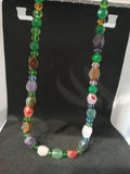 COLLANA VERDE C/PIETRE COLORATE