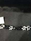 BRACCIALE C/PIETRE NERE/BIANCHE APPLICATE
