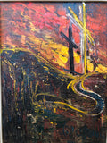 QUADRO OLIO SU TELA TRE CROCI 45X70