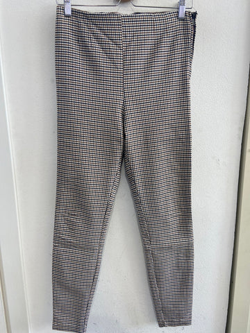 PANTALONE ZARA TGM A QUADRETTINI BEIGE/BIANCO/NERO