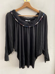 MAGLIA POLLINI TGM NERO C/COLLO TRAFORATO E PAILETTES
