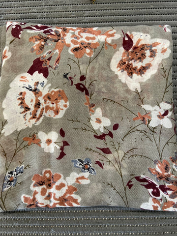 PASHMINA PIECES GRIGIO FANTASIA FIORI(PARI AL NUOVO)