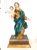 STATUA MADONNA IN RESINA CON GESU' BAMBINO H78XL39XP19 CM ( CON IMPERFEZIONE AL DITO )