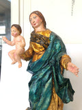 STATUA MADONNA IN RESINA CON GESU' BAMBINO H78XL39XP19 CM ( CON IMPERFEZIONE AL DITO )