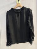 MAGLIA BENETTON TGXS NERO C/RIPORTO MACRAME'
