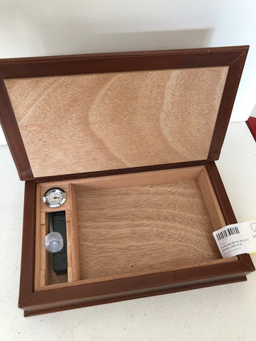 PORTASIGARI IN PELLE E LEGNO L26X13CM