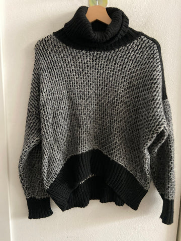 MAGLIONE BENETTON TGXS GRIGIO/NERO DONNA