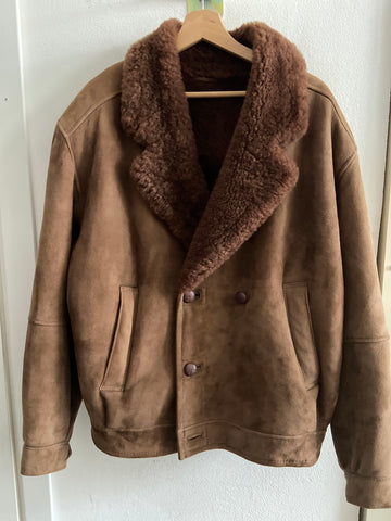 MONTONE UOMO TG50 DOPPIOPETTO MARRONE IN VERA PELLE