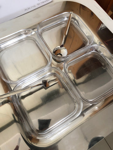 ANTIPASTIERA SAMBONET ACCIAO 18/10 + CUCCHIAIO E FORCHETTA