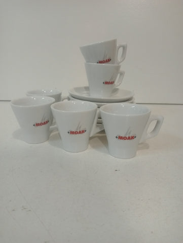 6 TAZZINE CAFFÈ IN PORCELLANA MODO + PIATTI