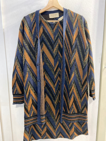 ABITO+CARDIGAN KAOS TG42 BLU/MARRONE/NERO LAME'