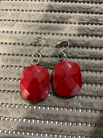 ORACCHINI PENDENTI PIETRE ROSSE