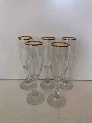 5 FLUTE IN VETRO