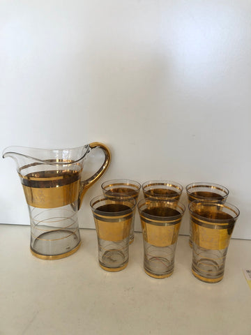 SET BIBITA IN VETRO (6 BICCHIERI + BROCCA)