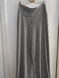 PANTALONE BENETTON TG.L BIANCO/NERO A RIGHE
