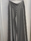 PANTALONE BENETTON TG.L BIANCO/NERO A RIGHE