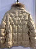 PIUMINO DONNA TGM BEIGE C/COLLO PELLICCIA DONNA