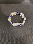 BRACCIALE STRASS/PERLINE BIANCHE BLU