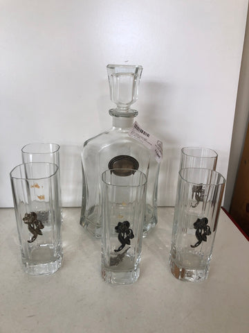 SERVIZIO LIQUORE BOTTIGLIA + 5 BICCHIERI C/LAM ARG