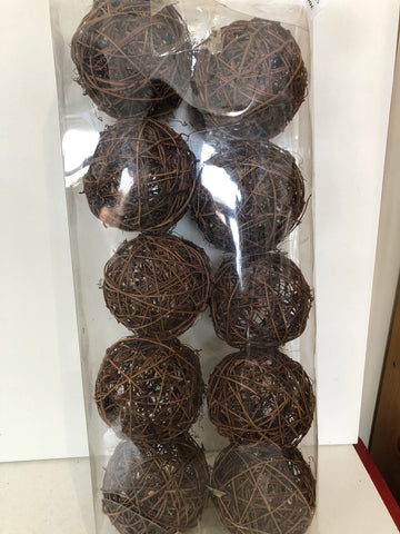 10 PALLINE ROTONDE IN RAFIA