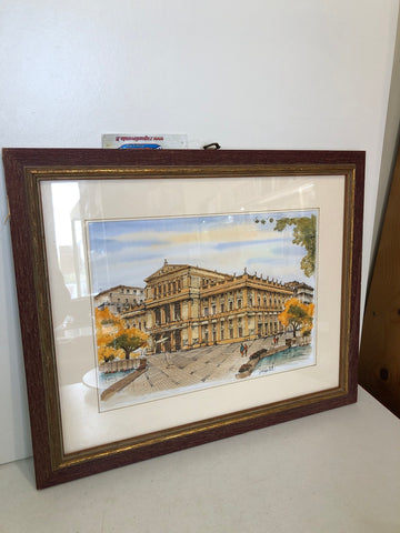 DISEGNO ACQUERELLO C/CORNICE IN LEGNO H35XL43 CM