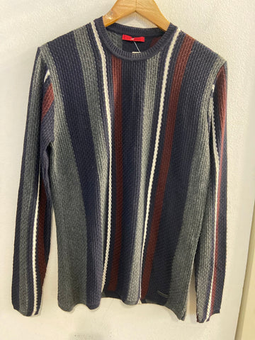 MAGLIONE G.LUPO TGL RIGHE BLU/GRIGIO/ROSSO