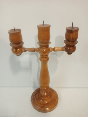 CANDELABRO IN LEGNO TRE LUCI H28XL15XP8 CM