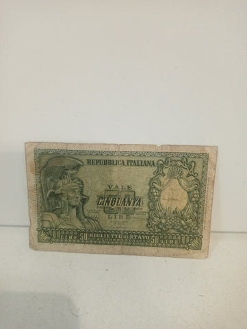 BANCONOTA CINQUANTA LIRE