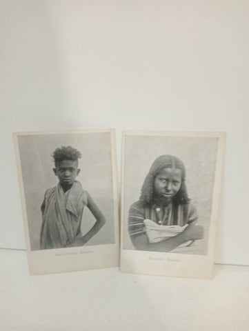 COPPIA CARTOLINE GIOVANETTO BILENO RAGAZZA BILENA 14X8 CM