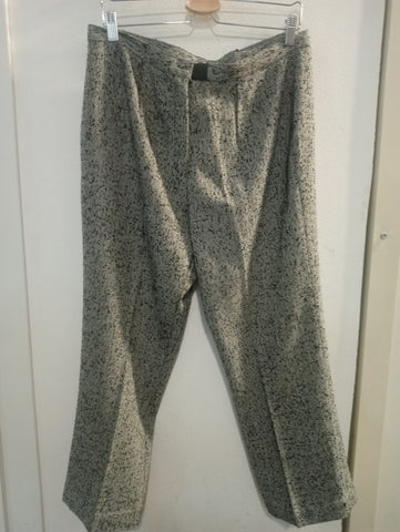 PANTALONE IN LANA TG50 PIEDIPULL BIANCO/NERO