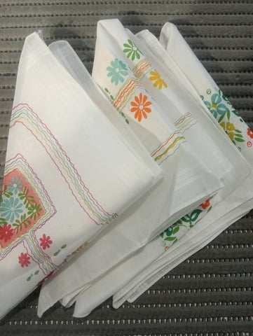 4 FAZZOLETTI IN COTONE FANTASIA FIORI