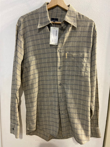CAMICIA TRUSSARDI SPORT TGM BEIGE QUADRI BLU