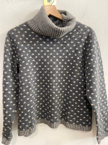 MAGLIONE DONNA TGL GRIGIO A POIS