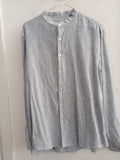 CAMICIA FREE JOY TGXXL LINO A RIGHE BIANCO/GRIGIO UOMO