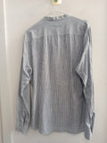 CAMICIA FREE JOY TGXXL LINO A RIGHE BIANCO/GRIGIO UOMO