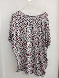 MAGLIA ZARA TGL BIANCO MACULATO BLU/ROSSO