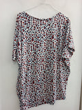 MAGLIA ZARA TGL BIANCO MACULATO BLU/ROSSO