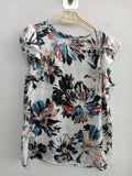MAGLIA SOHA TGS BIANCO FANTASIA FIORI BLU