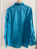 CAMICIA MCS UOMO IN LINO AZZURRO PUFFO