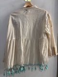 CAMICIA GIORGIA&JOHNS TGL PANNA C/RICAMO COLORATO E FRANGE