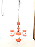 LAMPADARIO 3 LUCI VINTAGE ARANCIONE H92X40L CM