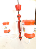 LAMPADARIO 3 LUCI VINTAGE ARANCIONE H92X40L CM
