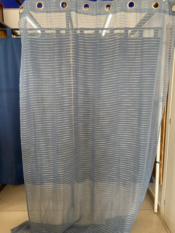 TENDA C/BORCHIE 140x255 RIGHE AZZURRO